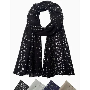 Écharpe imprimée étoiles pour femmes, Hijab brillant argenté, châle élégant, pour mariage, mariée, hiver, chaud, luxe Écharpe imprimée étoiles pour femmes, Hijab brillant argenté, châle élégant, pour mariage, mariée, hiver, chaud, luxe