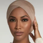 Jersey coton trou d&rsquo;oreille sous-écharpe casquette front croix élastique musulman intérieur Hijab casquettes islamique femme foulard Turban Bonnet