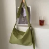 Sac à bandoulière noir pour femmes et filles, sac à main de shopping décontracté solide Simple chaîne nouée à bretelles, fourre-tout à bandoulière