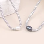 Collier de perles d&rsquo;eau douce rétro artistique, pendentif de perles, bijoux bohème faits à la main, bijoux élégants, cadeau d&rsquo;anniversaire