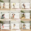 Chic nom personnalisé Unique Vintage mignon sacs de maquillage floraux pour les filles pochette cosmétique trousse de toilette trousse à crayons sac à main de rangement de voyage