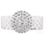 Dubulle – ceinture élastique en perles pour femmes, ceintures en cristal strass, ceinture de mariée, robe de demoiselle d&rsquo;honneur Sexy, chaîne de taille pour filles