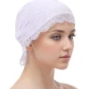 femmes musulmanes chapeau intérieur hijab écharpe dentelle casquette turban chapeaux sous écharpe islam ninja fleur foulard enveloppement bonnet perte de cheveux couverture