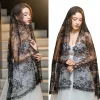 voile dramatique fête pour filles, décorations d'halloween, en tulle, personnalité tendance féminine, 95ab