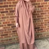 femmes hijab robe prière vêtement ensemble 2 pièces jilbab abaya eid musulman couverture complète ramadan longue khimar robe vêtements islamiques niqab