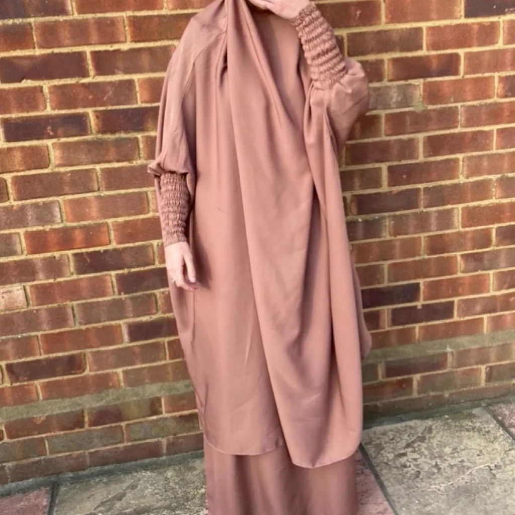 femmes hijab robe prière vêtement ensemble 2 pièces jilbab abaya eid musulman couverture complète ramadan longue khimar robe vêtements islamiques niqab