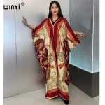 WINYI été caftan koweït femmes imprimer plage couvertures robe abaya dubaï luxe abaya femme musulmane dubaï mode robe de soirée