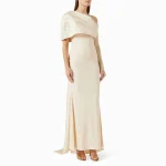 Robe de soirée arabe saoudienne une épaule plissée sirène robes de soirée pour femmes Maxi longueur cheville trompette robes de soirée formelles