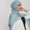 hijab en jersey de haute qualité avec bon point, écharpe musulmane unie, extensible, couleur unie, turban doux, châle enveloppant la tête