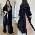Dubaï Abaya femmes Robe Maxi musulmane Eid Djellaba turquie caftan Ramadan Islam vêtements Caftan Marocain Femme Robe Kimono Jalabiya