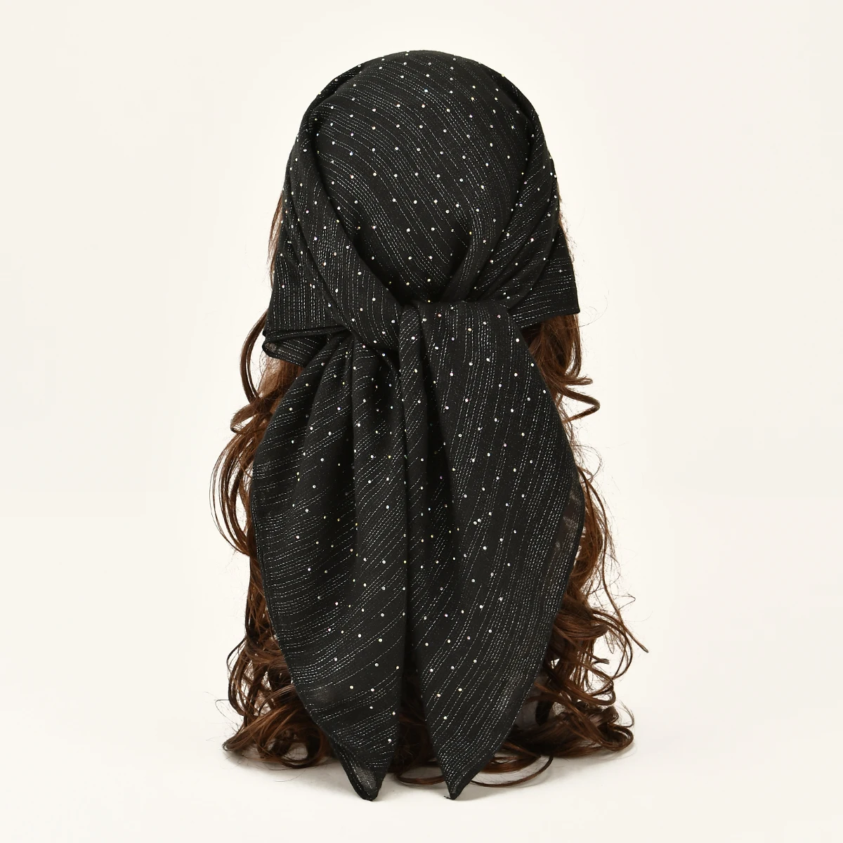 foulard carré musulman 80x80cm pour femmes, hijab solide avec strass, paillettes scintillantes, foulard en coton, bandeau islamique, turban