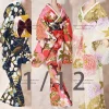 ensemble de vêtements kimono japonais imprimé flore pour femme, mini kawaii, chaussettes blanches, accessoire pour costume mobile de 6 pouces, décoration pour fille, 1/12