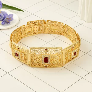 Caftan – ceinture de mariée pour femmes, couleur or, chaîne de ventre, Bijoux, Robe arabe, cadeau de mariée, longueur réglable