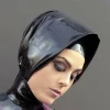 chapeaux en latex hijab à capuche, robe de tête faite à la main, Écharpe de nonne, encolure de la raq personnalisée