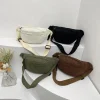 sacs de ceinture en velours côtelé décontractés pour femmes, sac banane à la mode, sac de taille banane, sac à main de hanche, sac à bandoulière de poitrine, poche