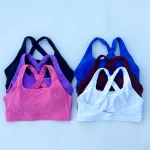 Soutien-gorge de sport respirant pour femmes, haut de fitness, soutien-gorge de sport push up, coussinet fixe, sous-vêtements de yoga, hauts de sport, gilet de course, vêtements de sport