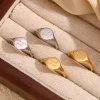 e.b.belle bague ronde anglaise en acier inoxydable plaqué or 18 carats, bijoux de degré d'eau, décoration sion l, ltj you are gold