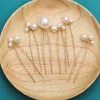 Épingle à cheveux en alliage doré en forme de u pour femme, pince à cheveux de mariée, perle de mariage, pièce de sauna de fiançailles, bijoux rétro, accessoires de beauté, 6 pièces