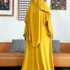 ensemble 2 pièces de vêtements de prière pour femmes, jilbab, ramadan islamique, jilbeb, dubaï, tenue modeste turque, écharpe tiens imar superposée, hijab