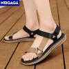 classique noir hommes sport sandales été loisirs plage vacances sandales en plein air antidérapant respirant plat sandales chaussures
