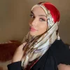foulard hijab carré musulman joprint, châle en satin mmob, crème solaire assortie, tête ronde, marque de luxe, 216.239.injsatin