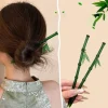 Épingle à cheveux chinoise décorative en forme de bambou, baguettes pour femmes, épingles porte chignon, couvre chef en résine, épingle à cheveux pour affichage d'art du thé