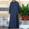 hommes décontracté ample coton lin caftan musulman thobe jubba dishdasha thawb robe islamique abaya arabe couleur unie robe pour hommes hauts