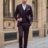 costume beige pour hommes, tenue formelle, à la mode, pour fête de mariage, marié, bal d'affaires, tuxedos, ensemble 3 pièces, veste, gilet, pantalon