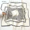 foulard carré imprimé de luxe à la mode, 70x70cm, ruban de tête souple, bandana hijab simple en satin