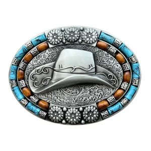 Chapeau de cowboy avec boucle de ceinture, style occidental