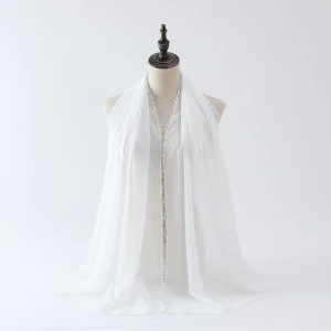 Perles de mode Turban islamique en mousseline de soie longue écharpe de Style ethnique perles Bandana malaisie foulard quotidien