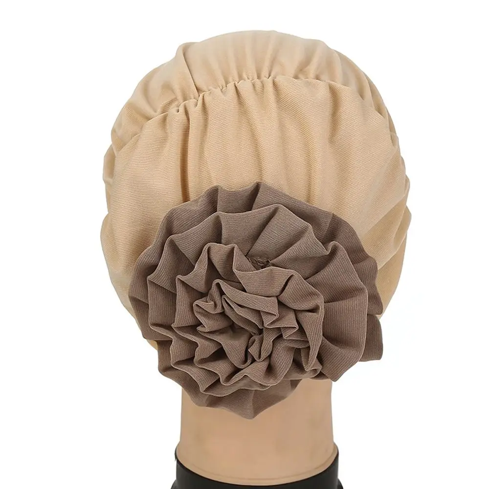 Élégant été tête enveloppement châle satin fleur mode chapeaux indien chapeaux musulman hijab casquettes turban chapeau femmes foulard