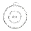 ensemble de bijoux en perles pour mariée, collier et boucles d'oreilles en cristal plaqué argent, bracelet, cadeau de fête