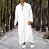 robe caftan musulmane pour hommes, manches longues, arabe, islamique, document solide, maxi, abaya, jubba, thobe, moyen orient, dubaï