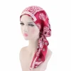 chapeau pré noué pour femmes musulmanes, hijab intérieur, bonnet de chimio contre le cancer, turban imprimé floral, vêtements de sauna, écharpe de sauna à longue queue, bonnets, bonnet