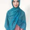 designer dentelle hijab bulle en mousseline de soie écharpe femmes couleur unie châles musulmans hijabs bandeau islamique foulard turban foulard