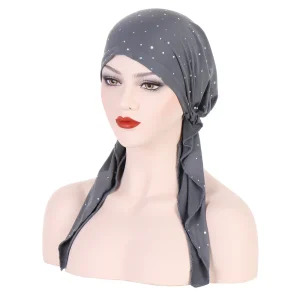 Turban Hijab NikMusulman pour Femme, Écharpe de Sauna à Longue Queue Pré-Attachée, Ronde, Bonnet de Chimio, Bonnet, Foulard de Tête, Vêtements de Sauna Commandés