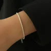bracelets réglables en argent sterling 925 pour femmes, couleur scintillante, élégant, fin, nouveaux bijoux cadeaux pour fête de mariage