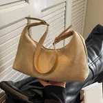 Sac à main en velours pour femmes, sac à bandoulière en daim, sacs à bandoulière décontractés de luxe de styliste, pochette Hobo en croissant pour dames