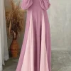 Hijabs modeste femmes Robes longues ZANZEA élégant col rond manches longues contraste-couleur Patchwork Abaya Robes musulman robe Maxi ample