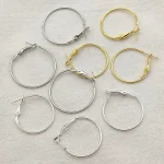 Nouvelle Arrivee! Lot de 200 pièces de boucles d&rsquo;oreilles, 25/30/35/40/45mm, clips d&rsquo;oreille pour pièces de fabrication de bijoux faits à la main
