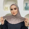 hijab en jersey instantané pour femme musulmane, couverture complète, fermeture à pression, foulard de sauna islamique, nouvelle collection
