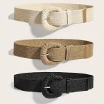 Ceinture élastique en paille PP tissée en herbe, larges ceintures tressées, utiles, décor à la mode, bandes Vintage pour femmes