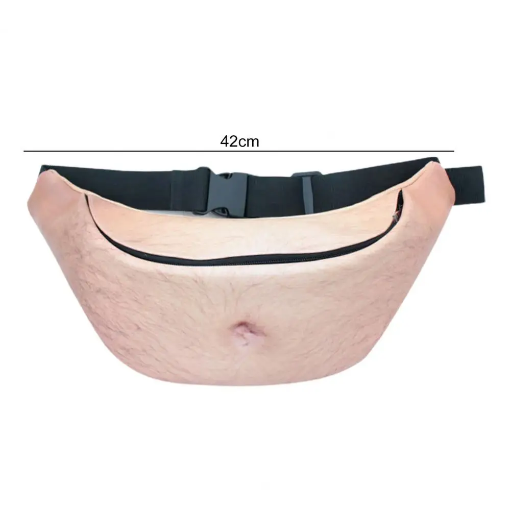Sac banane de grande capacité, fermeture à glissière réglable, poudre de taille, apparence réaliste, ventre intéressant, sac banane pour papa