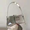 Sac à main en cuir PU brillant pour femme, sac à ati elles, sac à main en cuir verni argenté, design de luxe, mode de fête, nouveau initié