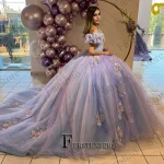 Fansha-Robes de luxe à imprimé floral pour femmes, robes d&rsquo;occasion spéciale, col bateau saoudien, train de chapelle personnalisé, CitroLace Up