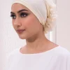 femmes hijabs turban grande fleur tissu élastique bandes de cheveux chapeau bonnet dames musulman solide perte de cheveux écharpe casquette cheveux accessoires