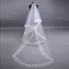 Haute qualité visage voile blanc dentelle broderie bord voiles de mariée voiles de mariée mariage 1 couche accessoires de mariée HLTS04