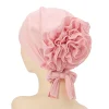 turban intérieur à grande fleur pour femmes musulmanes, hijab, bonnet pour cancer, chimio, écharpe pré nouée, vêtements de sauna, enveloppement de sauna, accessoires pour cheveux