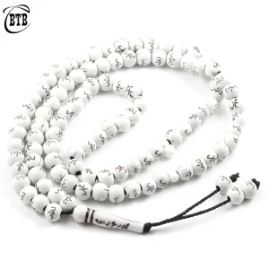 Bracelet de perles avec pendentif pompon, collier de yoga, 99 bijoux, prière musulmane, méditation, 8mm